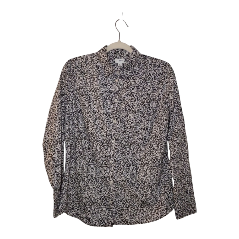 J. Crew Floral Cottagecore Long Sleeve Button Up Shirt Women's Medium